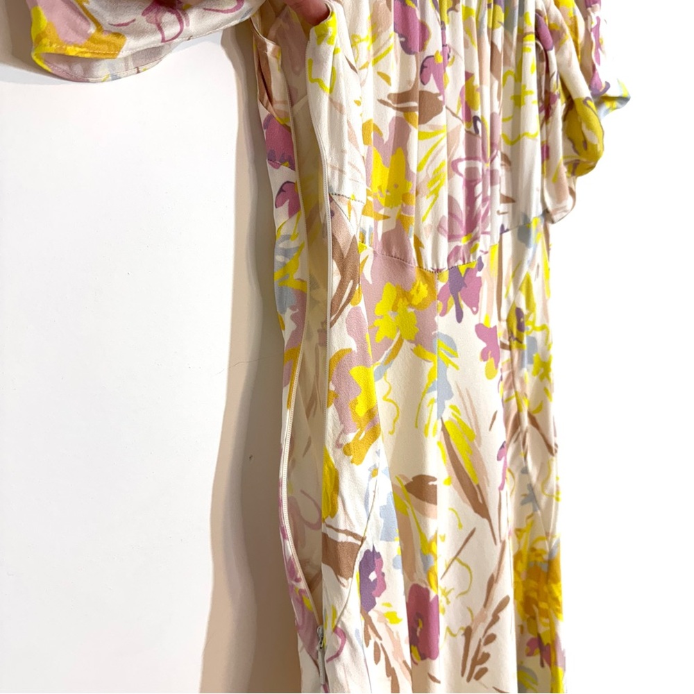 Ted Baker London Camily Floral Satin Cowl Neck Cold Shoulder Mini Dress Ivory 4 - Picture 16 of 16